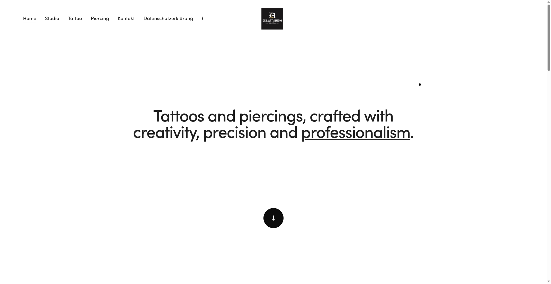 DelArt Studio Website Screenshot